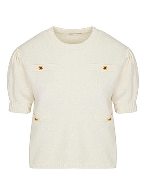Lady Bouclé Short Puff Sleeve Sweater