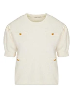 Lady Bouclé Short Puff Sleeve Sweater