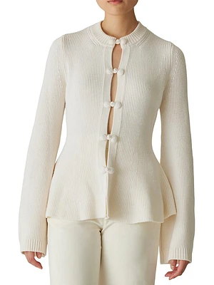 Novlety Button-Front Peplum Cardigan
