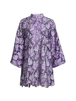 Tonal Flat Lace Mini Caftan