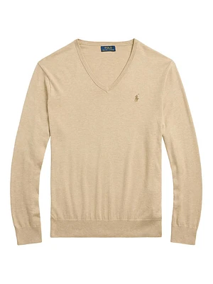 Logo Cotton V-Neck Sweater
