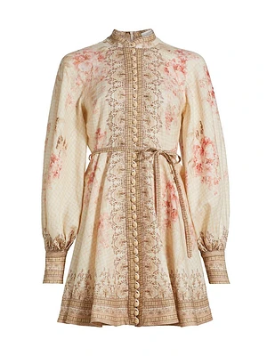 Illuminate Floral Button-Front Minidress