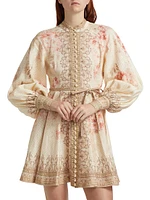 Illuminate Floral Button-Front Minidress