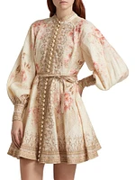 Illuminate Floral Button-Front Minidress