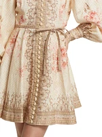 Illuminate Floral Button-Front Minidress