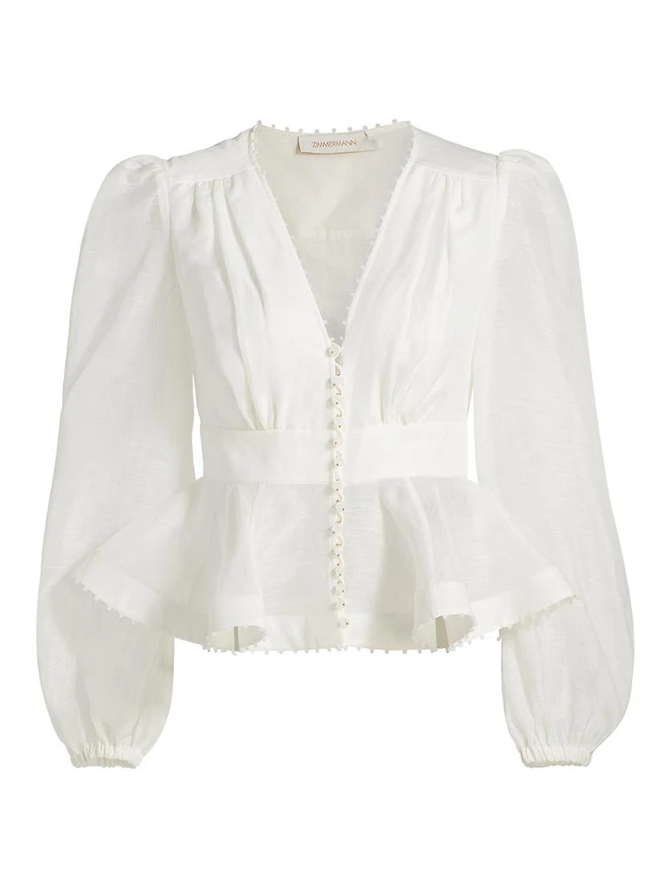 Dawning V-Neck Beaded Blouse