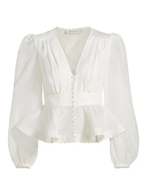 Dawning V-Neck Beaded Blouse