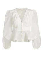 Dawning V-Neck Beaded Blouse