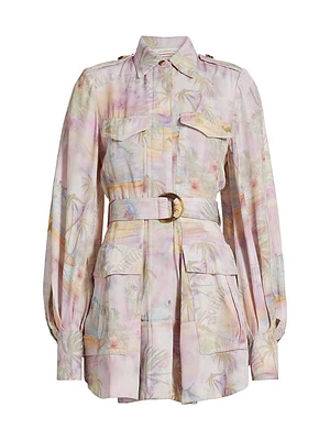 Dawning Cargo Printed Minidress