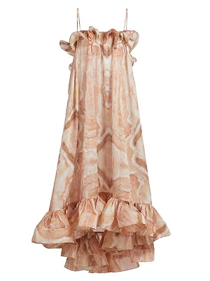 Illuminate Flounce Printed Gown