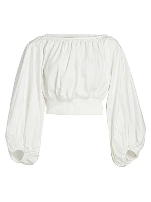Poplin Blouson Top