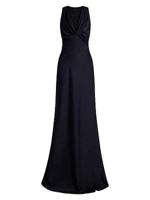 Cowlneck Satin Gown
