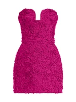 Strapless 3D Floral Minidress