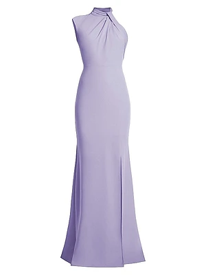 Asymmetric Drape Neck Gown
