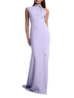 Asymmetric Drape Neck Gown