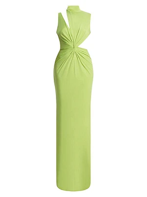 Asymmetric Cut-Out Jersey Gown
