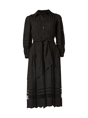 Magnolia Tiered Cotton Midi-Shirtdress
