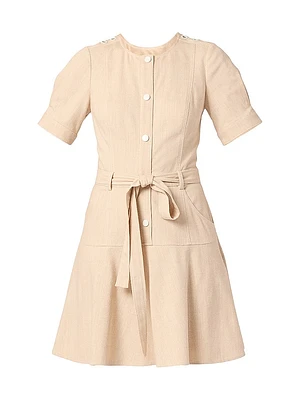 Brooks Chambray Tie-Waist Minidress