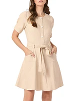 Brooks Chambray Tie-Waist Minidress