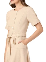 Brooks Chambray Tie-Waist Minidress