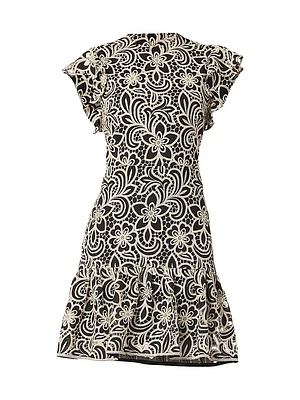 Kassia Ruffled Lace Minidress