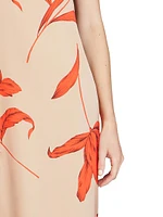 Manuela Floral Satin Strapless Gown