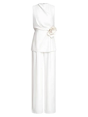Zahara Crêpe Flower Jumpsuit