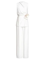 Zahara Crêpe Flower Jumpsuit