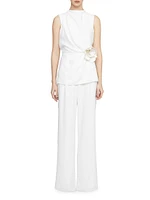 Zahara Crêpe Flower Jumpsuit
