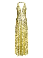 Renata Sequin Halterneck Gown