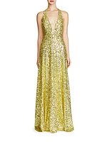 Renata Sequin Halterneck Gown