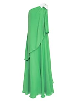 Solena One-Shoulder Georgette Gown