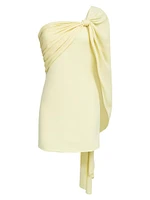 Demi Crepe Asymmetric Cape Minidress