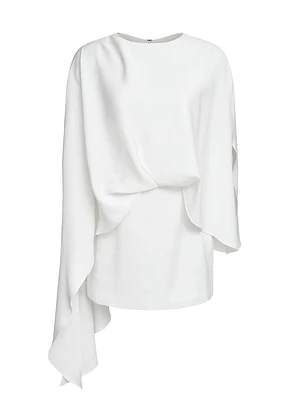 Laure Cape Satin Draped Minidress