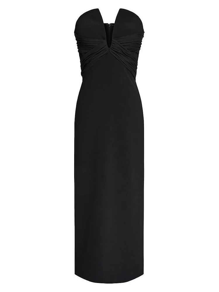 Marguerite Crepe Strapless Midi-Dress