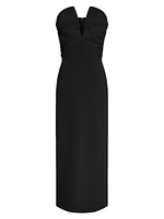 Marguerite Crepe Strapless Midi-Dress