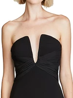 Marguerite Crepe Strapless Midi-Dress