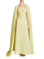 Alma Cape Crepe & Georgette Gown