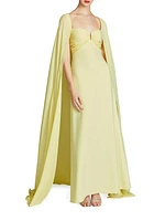 Alma Cape Crepe & Georgette Gown
