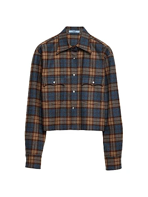 Checked Wool Twill Shirt