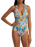 Pauline Twist Halterneck One-Piece Swimsuit