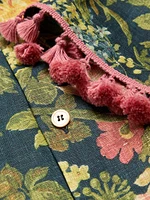Linen Bowling Shirt with Apres L'hiver Print