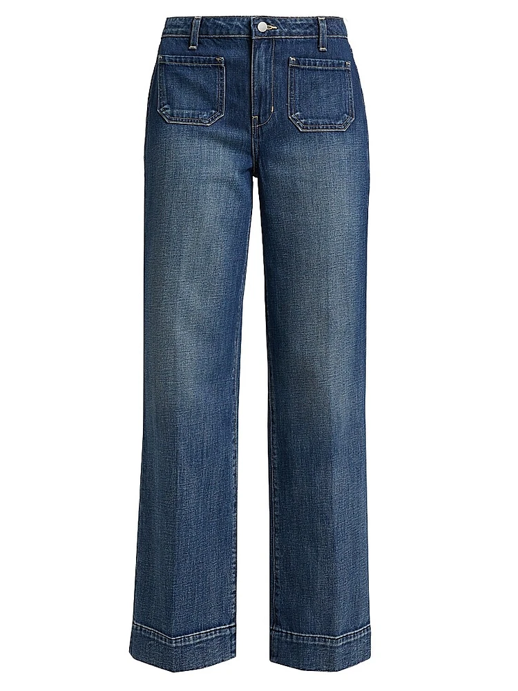 Nolan High-Rise Patch Pocket Wide-Leg Jeans