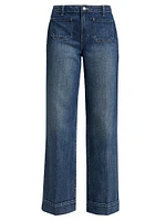 Nolan High-Rise Patch Pocket Wide-Leg Jeans