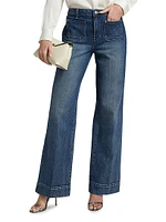 Nolan High-Rise Patch Pocket Wide-Leg Jeans