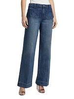 Nolan High-Rise Patch Pocket Wide-Leg Jeans