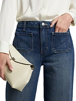 Nolan High-Rise Patch Pocket Wide-Leg Jeans