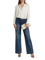 Nolan High-Rise Patch Pocket Wide-Leg Jeans