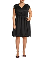 Plus Arla Gathered Cotton Minidress