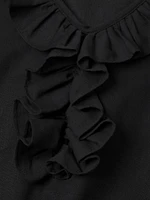Plus Cordelia Ruffled Cotton & Linen Blouse